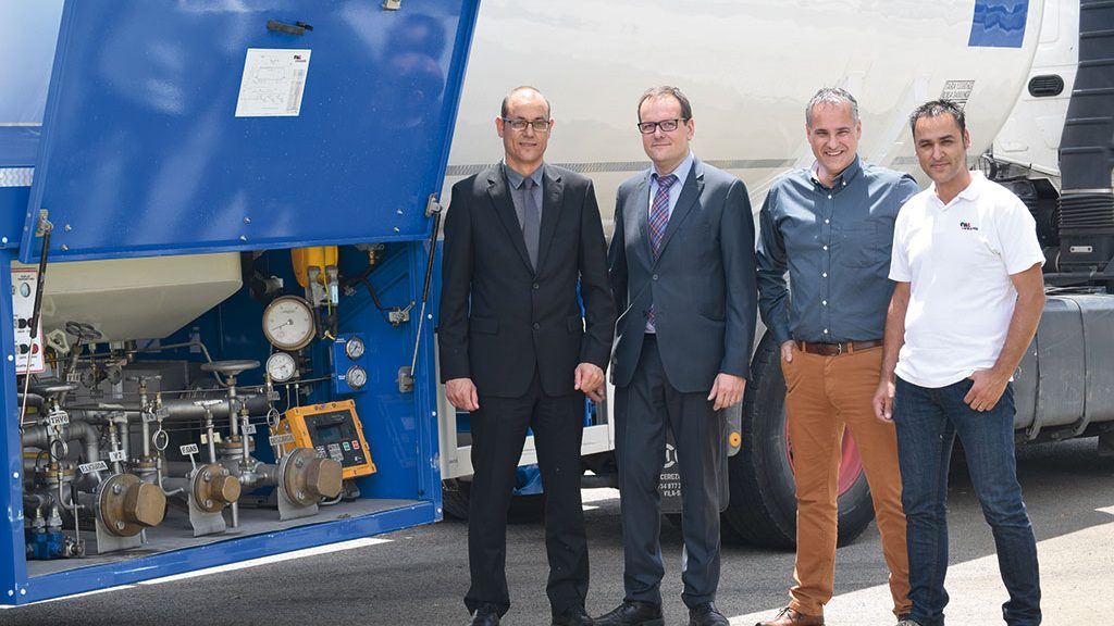 Group photo with trailer