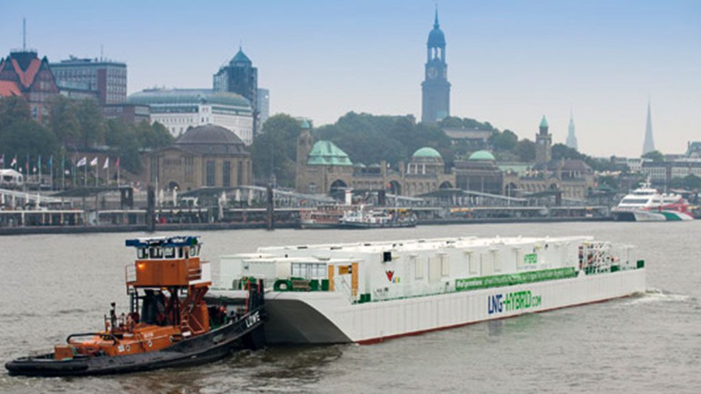 The LNG-barge in Hamburg