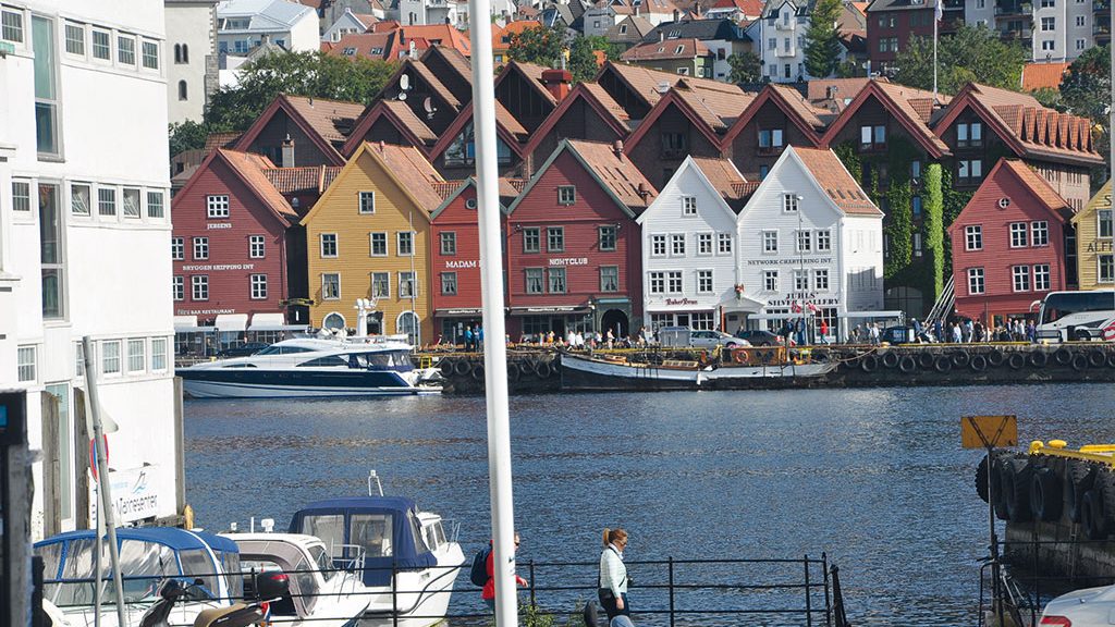 Restored house fronts in Bergen