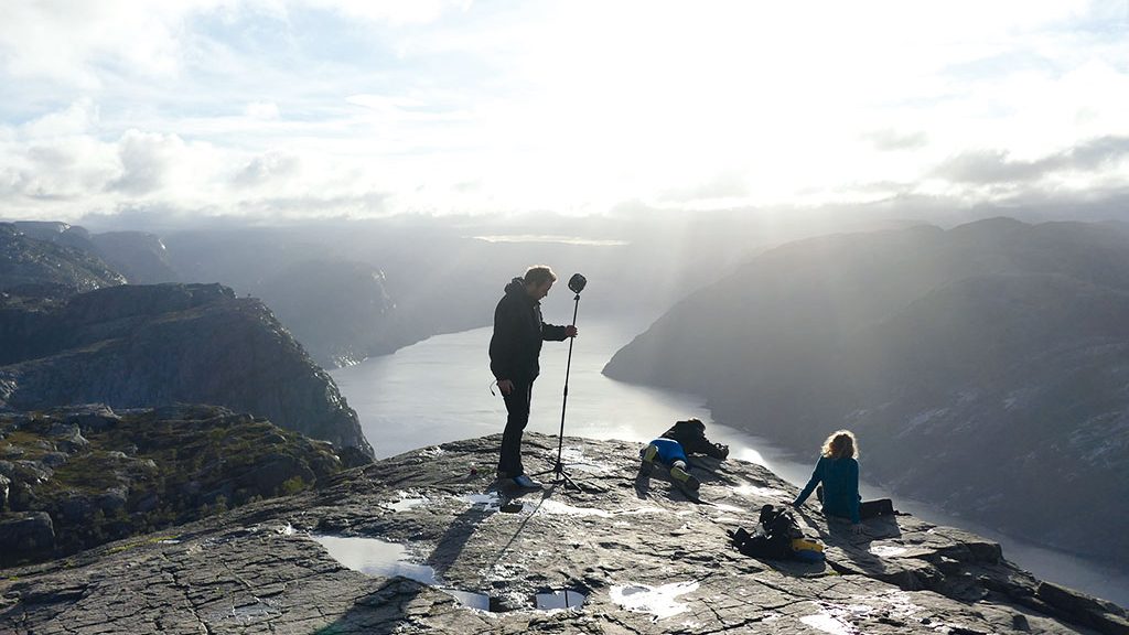 Film shots in the in the morning sun of Norway