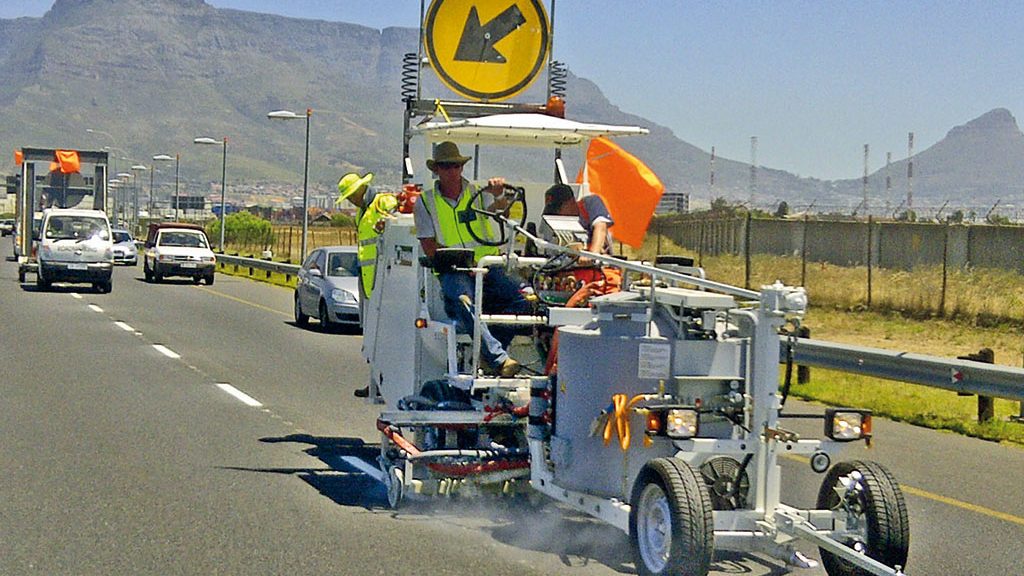 Road marking work